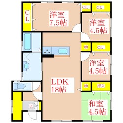 神宮４丁目戸建の物件間取画像